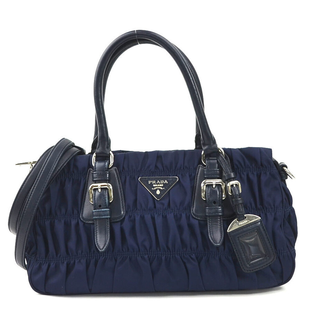 Prada crossbody shoulder bag Navy Blue leather